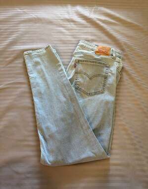 Levi's 721 High Rise Skinny Light Wash Denim Jeans Size 32 x 30